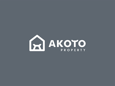 Akoto Property akoto estate homes house interior investment logo mark property queen realestate simple stool