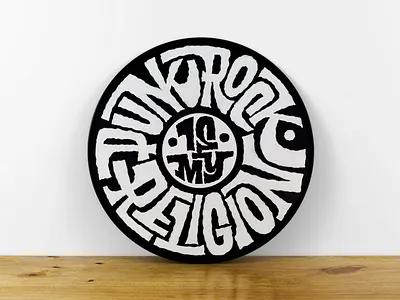 Punk Rock Is My Religion hand lettering hand painted handlettering interlock lettering punk rock record sign painting signpainting vinyl