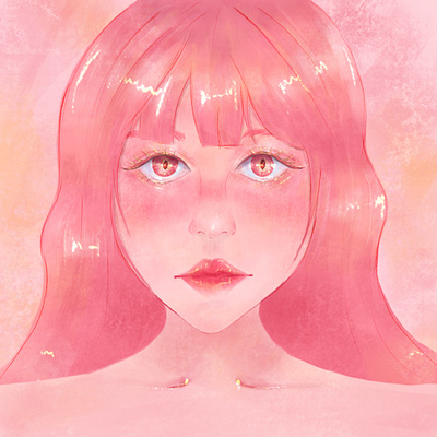 粉色女孩 amazing design drawing girl ipadproart pink procreate