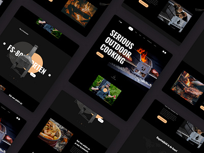 Barbecue grill platform branding clean clean ui dark theme dark ui design equipment homepage design meat ui uidesign web website