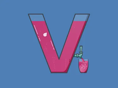 V is for... 36 days of type drink glass illustration liquid quench stay home tap thirsty vector vimto wine