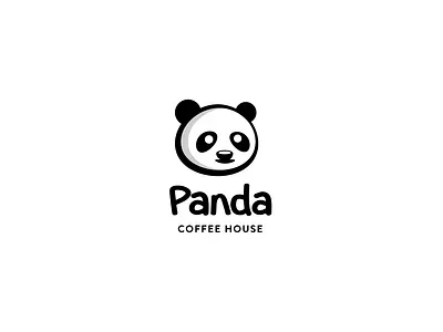 Panda Coffee House branding coffee cup logo panda