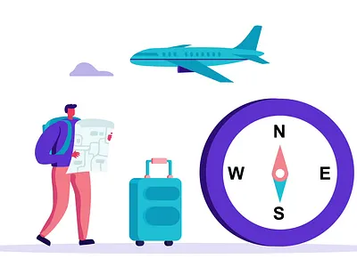 Traveling By Plane 2D Animation 2d adventure air travel airport animation destination flat flight illustration journey motion plane planning suitcase tourism tourist travel traveling trip vacation