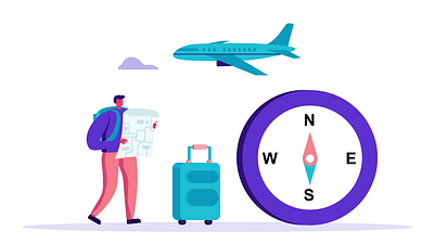 Traveling By Plane 2D Animation 2d adventure air travel airport animation destination flat flight illustration journey motion plane planning suitcase tourism tourist travel traveling trip vacation