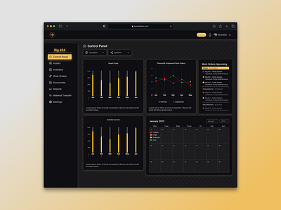 Hive Solutions CMMS Platform Dark cmms design figma saas ui ux web design