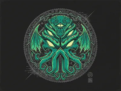 Great Cthulhu 2.0 cthulhu design illustration lovecraft patch sticker t shirt tee vector