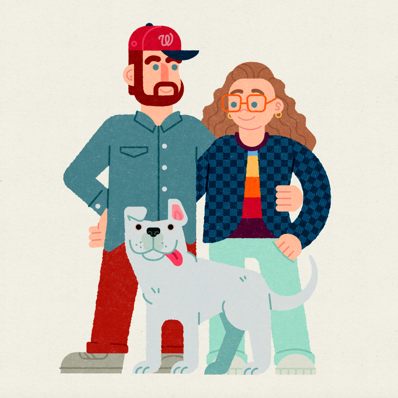 Andy Steph and Benny andy benny dog illustration portrait steph texture vector