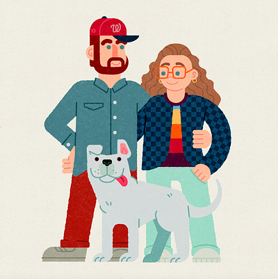 Andy Steph and Benny andy benny dog illustration portrait steph texture vector