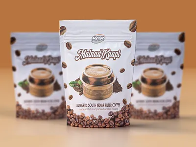 Malnad Kaapi Pouch Packaging design bag box packaging branding coffee pouch design graphic design illustration label and packaging logo mailer bag packaging pouch pouch packaging
