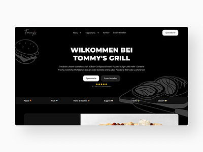 Tommy’s Grill - Restaurant Website Design design food landing restaurant ui ux web website