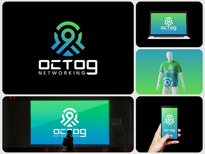 Octo9 Networking Minimalist Branding Design branding connection creative design global tech graphic design logo logos modern logo network octopus people technology vector world