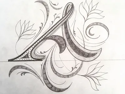 A flourishes illustration lettering script