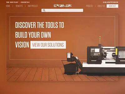 STANOK - CNC Machinery Supplier. Landing Page clean concept interface landing landing page machinery minimal simple tools trendy ui web web design website