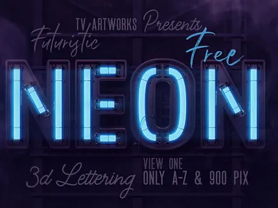 FREE Futuristic Neon 3D Lettering 3d 3d lettering display font font free free font free graphics freebie futuristic lettering neon neon font typography