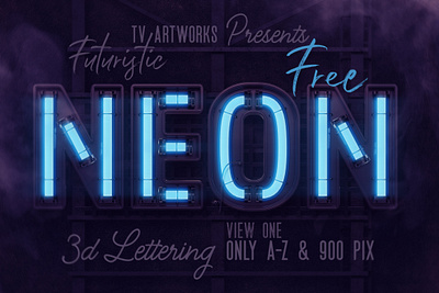 FREE Futuristic Neon 3D Lettering 3d 3d lettering display font font free free font free graphics freebie futuristic lettering neon neon font typography