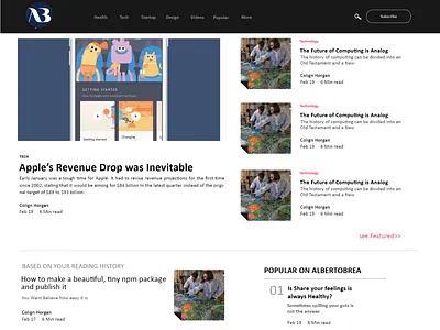 Blog Page Design adobexd design ui