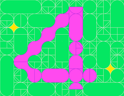 Number 4 2d concept design elements flat geometry gird graphic green illustration line minimal number numbering pattern pink shapes typography vector yellow