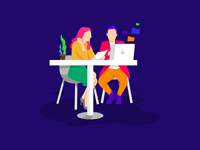 Talk Future Flat Illustration art branding business character characterdesign creative design flat flatdesign future illustration people talk ui