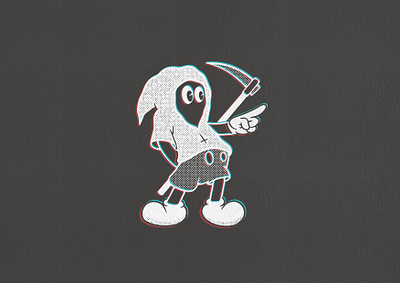 Lil Grim 1930s 3d effect cartoon cartoon character character death grim grim reaper illustration retro vector vintage