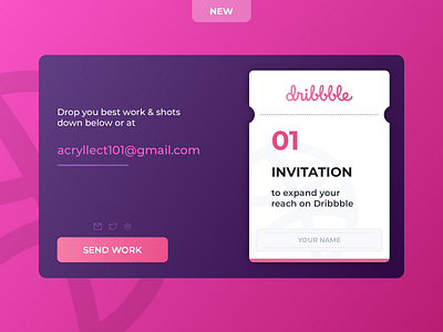 01 Free Dribbble Invite - Contest! clean invite