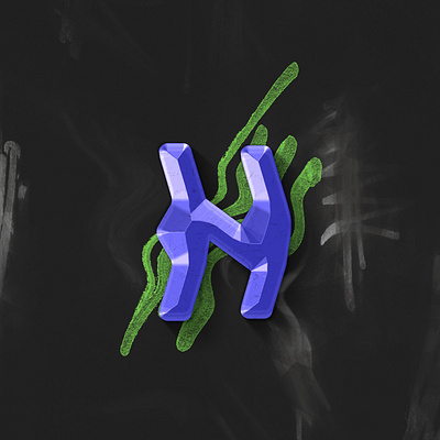 N-36 days of type 36daysoftype 36daysoftype07 3d 3d art 3dtype abstract black blue design digital digital art geometry illustration minimal shape type typeart typeface typetopia typography