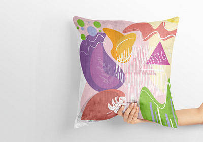 Abstract Pillow Pattern Design abstract abstract art abstract design abstract logo corona design leaf leaf logo leaves pattern pattern art pattern design pillow pillow art pillow design pillow mockup typography vector