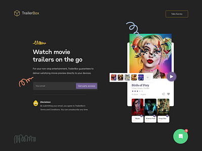 TrailerBox Dribbble Shot design hero hero section illustration interface design landing page product design trailerbox ui ui design user experience userinterface ux web web design webflow website website design