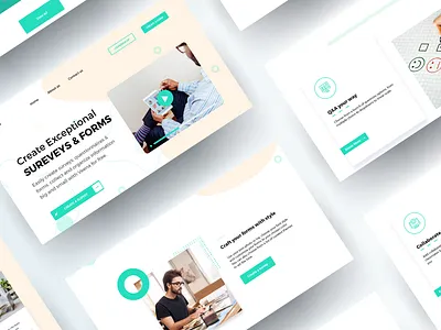 Veena survey website ui ux - survey and form creation website ui adobe xd app clean design google forms green illustration interface minimal orange surveymonkey ui ui design uiux ux uxdesign uxui website