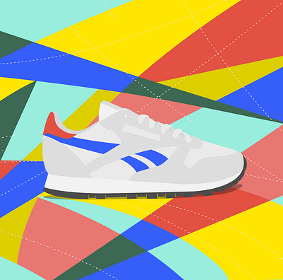 classic graphic illustration illustrator cc oldschool reebok shoes vector vector illustration