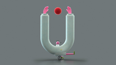 Letter "U" for 36 days of type 36daysoftype07 3d 3d illustration animation c4d illustration letter modelling redshift rendering