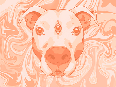 trippy pit animal digitalart dog illustration pitbull procreate trippy