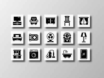 Household & Furniture (Glyph) creative design designer doodle furniture glyph household icon icon bundle icon set iconfinder iconography illustration interior pictogram silhouette stock supplies supplyanddesign vector