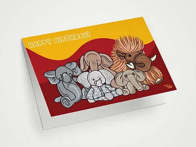 Birthday Card for kids animation birthday birthday card branding card design elephant illustration illustrator logo minimal typography ux vector
