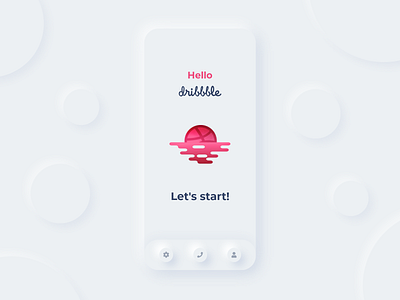 Hello Dribbble! app design illustration minimal ui