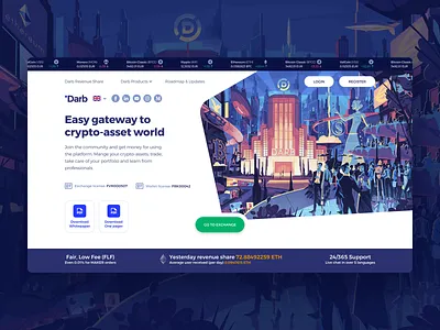 Darb Platform / Landing Page 01 art direction bitcoin blockchain cryptocurrency darb design finance fintech illustration landing landing page product design rwd ui ux wallet web webdesign website
