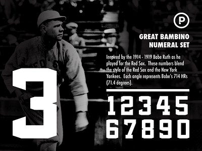 Bambino Numeral Set baseball branding design redsox sports typography yankees