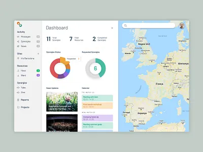 Dashboard calendar dashboard dashboard app dashboard design data graphs interface kpi map search maps menu bar pie chart