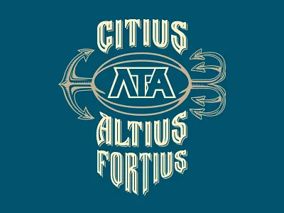 Citius Altius Fortius anchor ball design illustration lettering print rugby saint petersburg t shirt typography