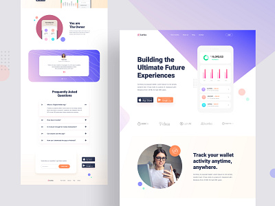 App Landing Page 2020 applanding colorful gradient landingpage minimal landing mobile app landing modern product design purple template trendy userinterface ux visual design wallet app web webpage webui