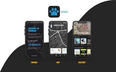 DesignFlows2020 - Petlife app app icon app icon design colorful colorful app concept concept app dark dark mode dark ui design icon ios minimalism ui ux