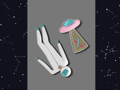 LivinnX pins 2d art art branding cosmonaut cosmos design logo pin pins ufo