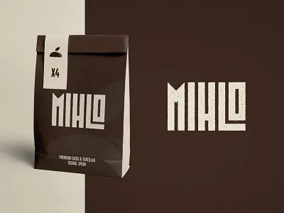 Mihlo - Packaging Design brand brand identity branding brown design identity designer lettermark logo logo design logomark logotype designer negative space package packaging design smart mark taco tortilla typography visual identity wordmark