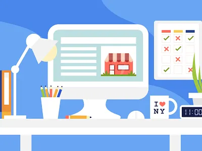 Blog Post - Small Business Hub blog blog post design home office illustration tech vector