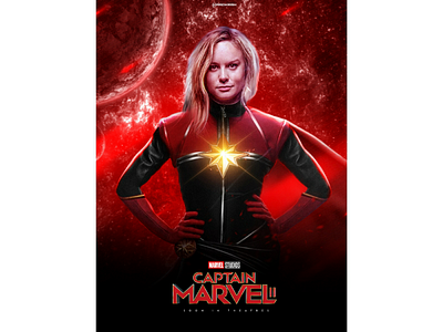 Captain Marvel Concept Poster colour grading colourful comical comics design editing illustration manipulation poster poster design poster work superhero