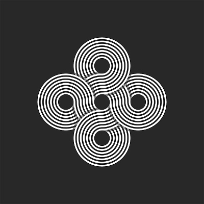 Infinity logo endless geometric symmetrical pattern black white circle design circle logo circle pattern design emblem endless infinite infinity infinity logo line art lineart lines overlapping linework logo logo design minimalist logo