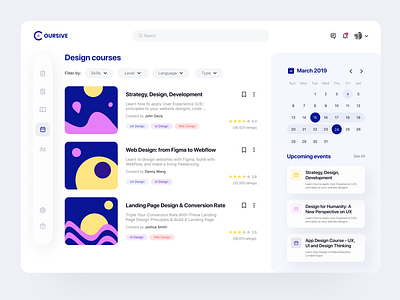 Coursive: Web Platform app design application courses e learning edtech education education platform overview platform product design saas site web web application website