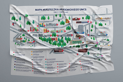 UMCS Campus map branding buildings campus design design art illustration illustrator map university vector vectorart visual design