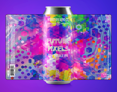 Future Pixels 3d beer beer can beer label branding brewery design future graphic design illustration illustrator ipa labeldesign minneapolis mockup packagingdesign pixels typography vector