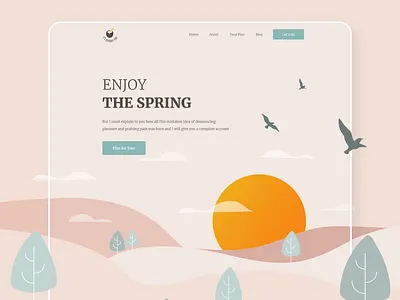 Spring Vacation banner challenge digital agency landing page minimal party spring summer travelagency ui vacation web design webdesign