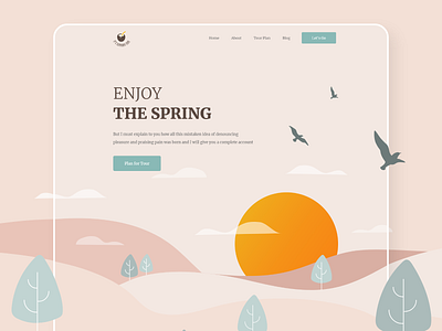 Spring Vacation banner challenge digital agency landing page minimal party spring summer travelagency ui vacation web design webdesign